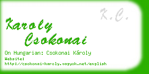 karoly csokonai business card